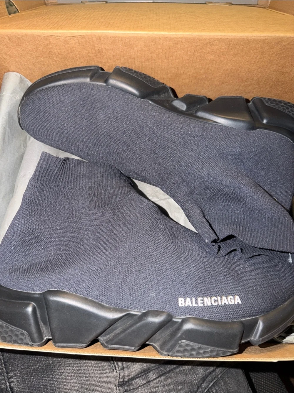 Balenciaga Black Sock-Sneaker with Chunky Sole